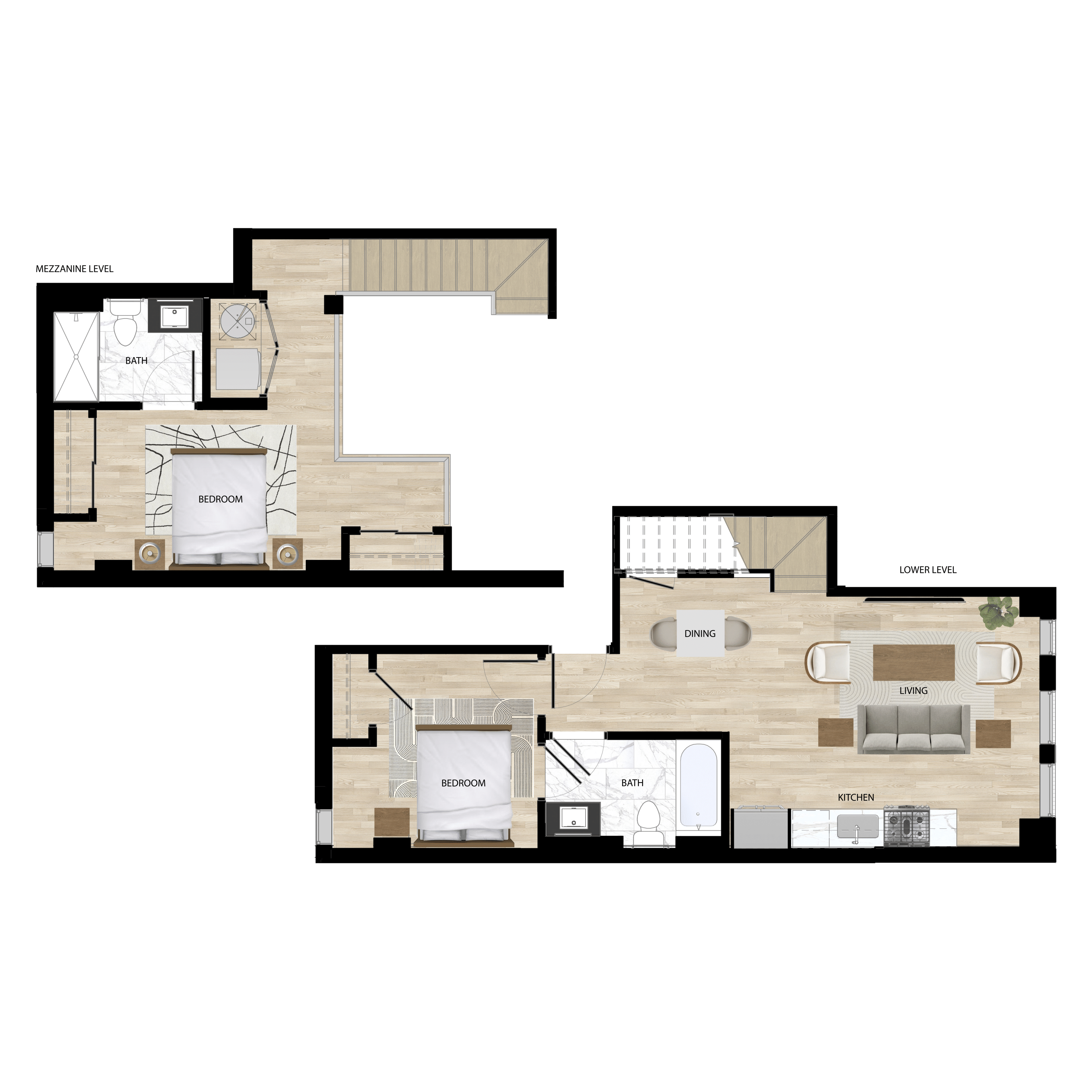 B3: 2 Beds, 2 Baths